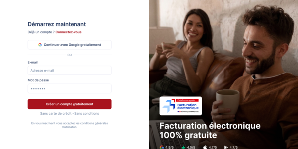 Etape 1 créer votre compte de gestion et de facturation électronique
